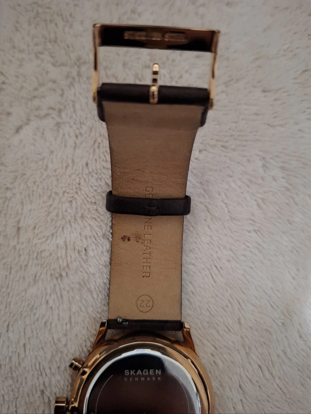 Mens Skagen Denmark Watch Rose Gold/ Burgundy